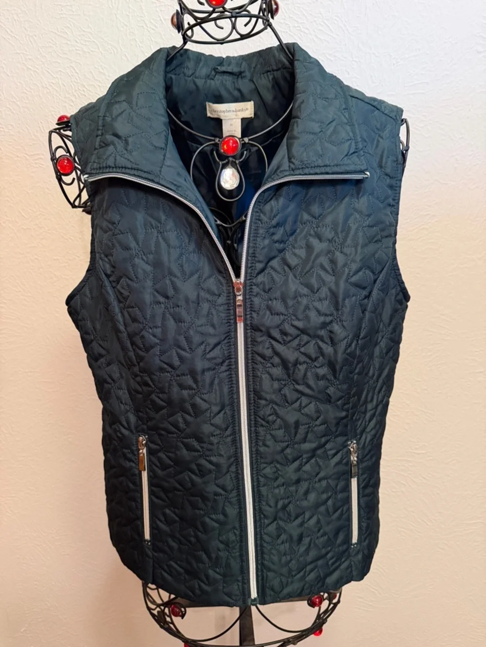 🍀🍀🍀BOGOHO 🍀🍀🍀Christopher & Banks Quilted Zip Front Vest -Medium - Picture 1 of 11